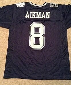 UNSIGNED CUSTOM Sewn Stitched Troy Aikman Blue Jersey