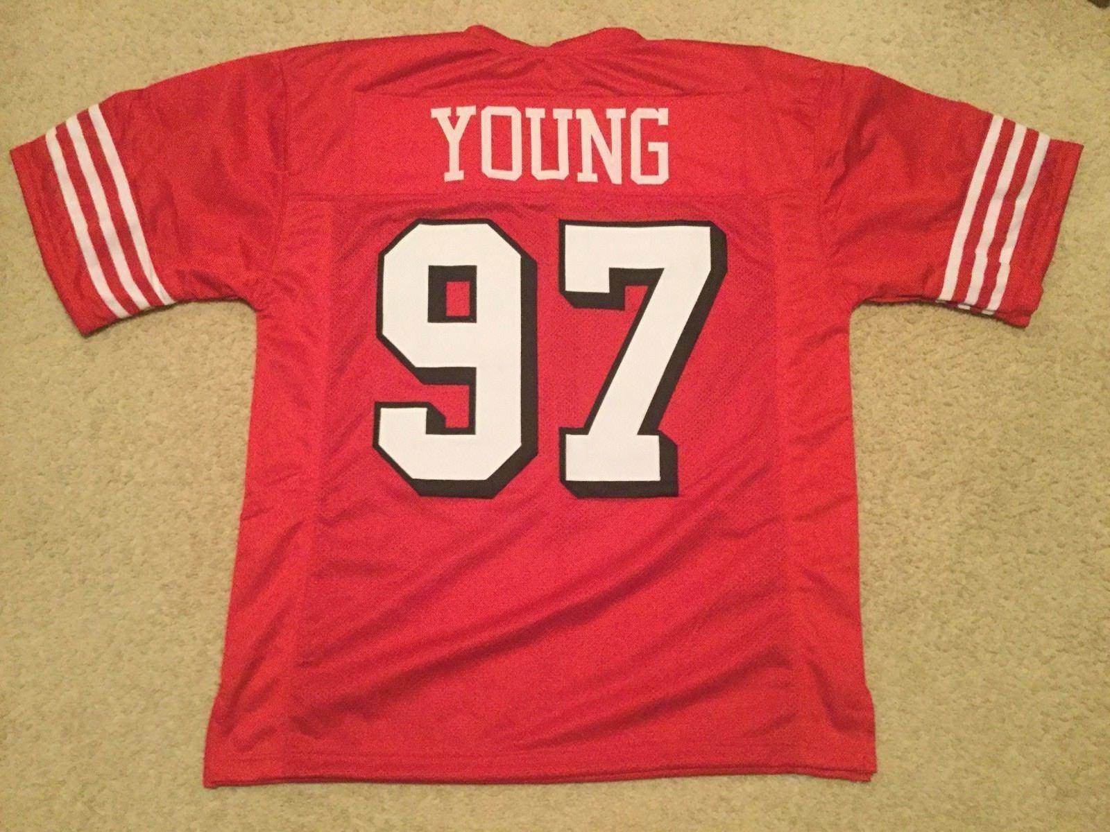 UNSIGNED CUSTOM Sewn Stitched Bryant Young Red Jersey 1 UNSIGNED CUSTOM Sewn Stitched Bryant Young Red Jersey