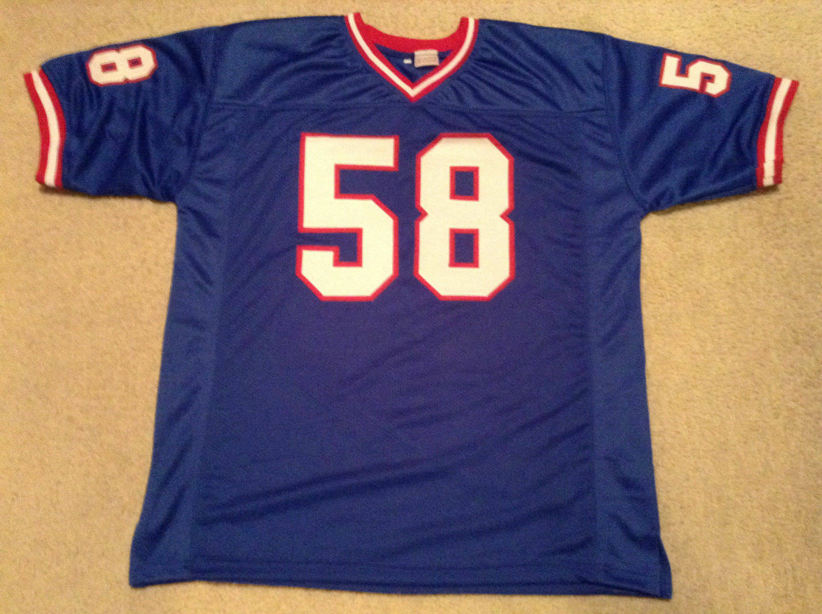 UNSIGNED CUSTOM Sewn Stitched Carl Banks Blue Jersey 2 UNSIGNED CUSTOM Sewn Stitched Carl Banks Blue Jersey - Image 2