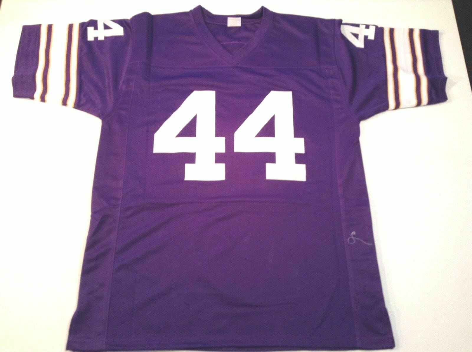 UNSIGNED CUSTOM Sewn Stitched Chuck Foreman Purple Jersey 2 UNSIGNED CUSTOM Sewn Stitched Chuck Foreman Purple Jersey - Image 2