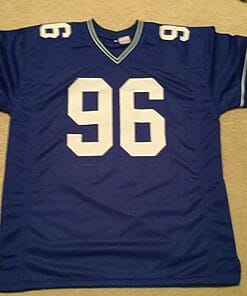Alternative view of UNSIGNED CUSTOM Sewn Stitched Cortez Kennedy Blue Jersey