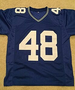 Alternative view of UNSIGNED CUSTOM Sewn Stitched Curt Warner ERROR Blue Jersey