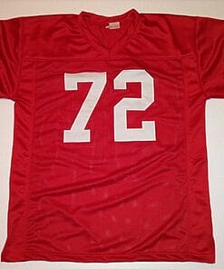 Alternative view of UNSIGNED CUSTOM Sewn Stitched Dan Dierdorf Red Jersey