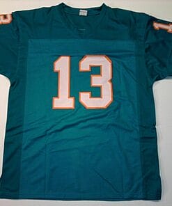 Alternative view of UNSIGNED CUSTOM Sewn Stitched Dan Marino Teal Jersey