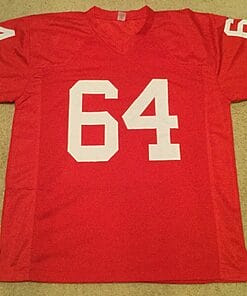 Alternative view of UNSIGNED CUSTOM Sewn Stitched Dave Wilcox Red Jersey