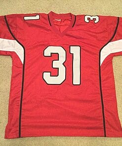 Alternative view of UNSIGNED CUSTOM Sewn Stitched David Johnson Red Jersey
