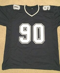 Alternative view of UNSIGNED CUSTOM Sewn Stitched Demarcus Lawrence Blue Jersey