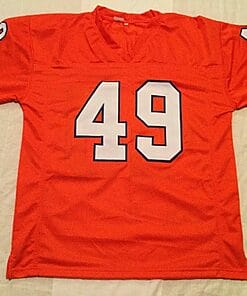 Alternative view of UNSIGNED CUSTOM Sewn Stitched Dennis Smith Orange Jersey