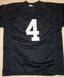 Alternative view of UNSIGNED CUSTOM Sewn Stitched Derek Carr Black Jersey