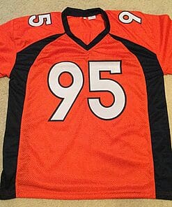 Alternative view of UNSIGNED CUSTOM Sewn Stitched Derek Wolfe Orange Jersey