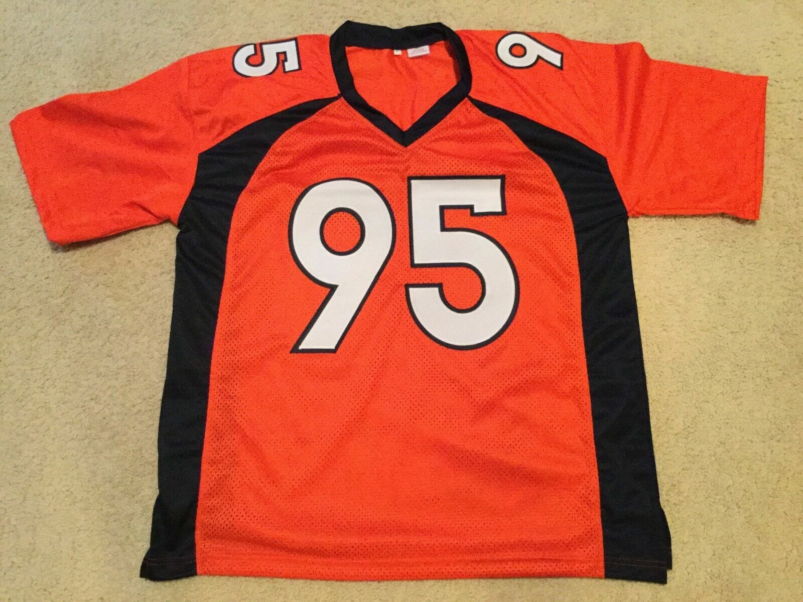 UNSIGNED CUSTOM Sewn Stitched Derek Wolfe Orange Jersey 2 UNSIGNED CUSTOM Sewn Stitched Derek Wolfe Orange Jersey - Image 2