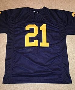 Alternative view of UNSIGNED CUSTOM Sewn Stitched Desmond Howard Blue Jersey