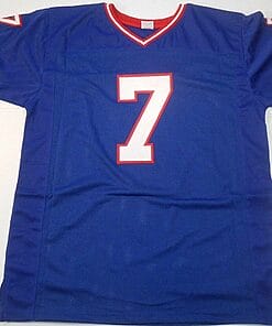 Alternative view of UNSIGNED CUSTOM Sewn Stitched Doug Flutie Blue Jersey