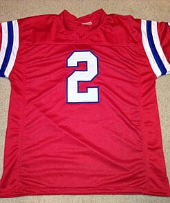 Alternative view of UNSIGNED CUSTOM Sewn Stitched Doug Flutie Red Jersey