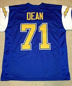 UNSIGNED CUSTOM Sewn Stitched Fred Dean Blue Jersey