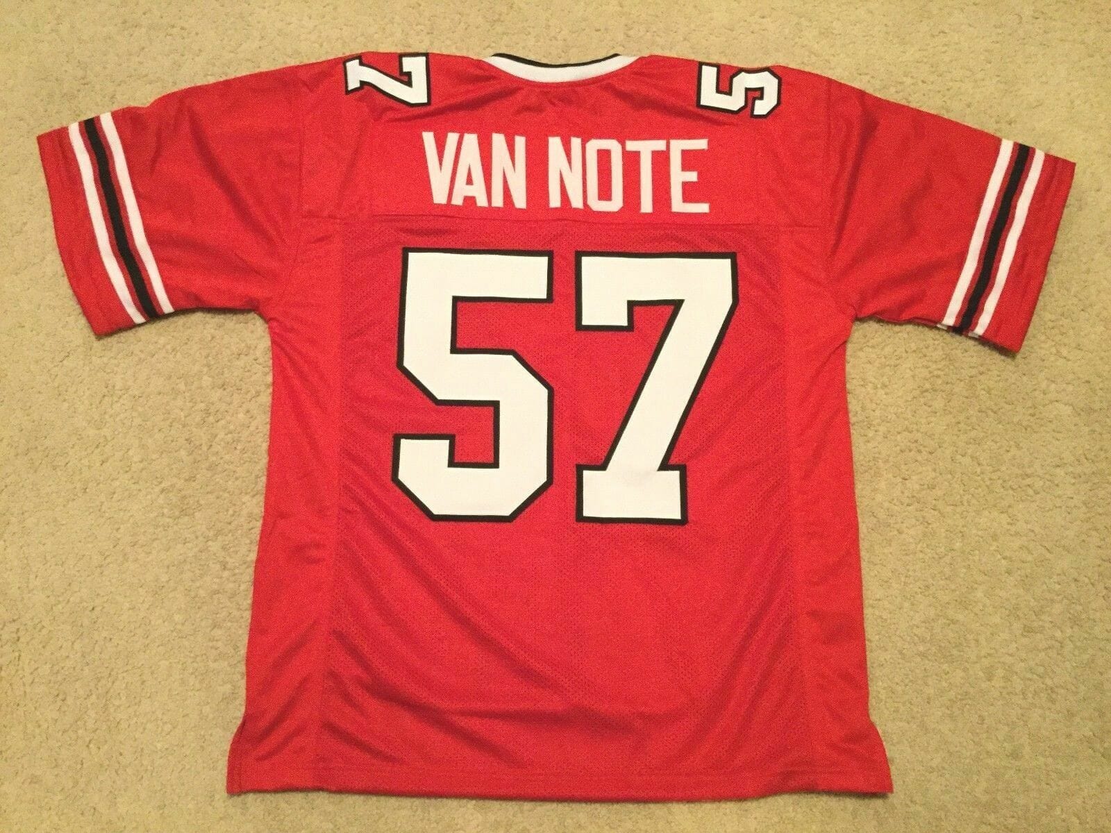 UNSIGNED CUSTOM Sewn Stitched Jeff Van Note Red Jersey 1 UNSIGNED CUSTOM Sewn Stitched Jeff Van Note Red Jersey