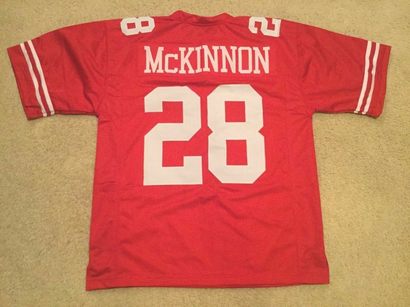UNSIGNED CUSTOM Sewn Stitched Jerick McKinnon Red Jersey 1 UNSIGNED CUSTOM Sewn Stitched Jerick McKinnon Red Jersey