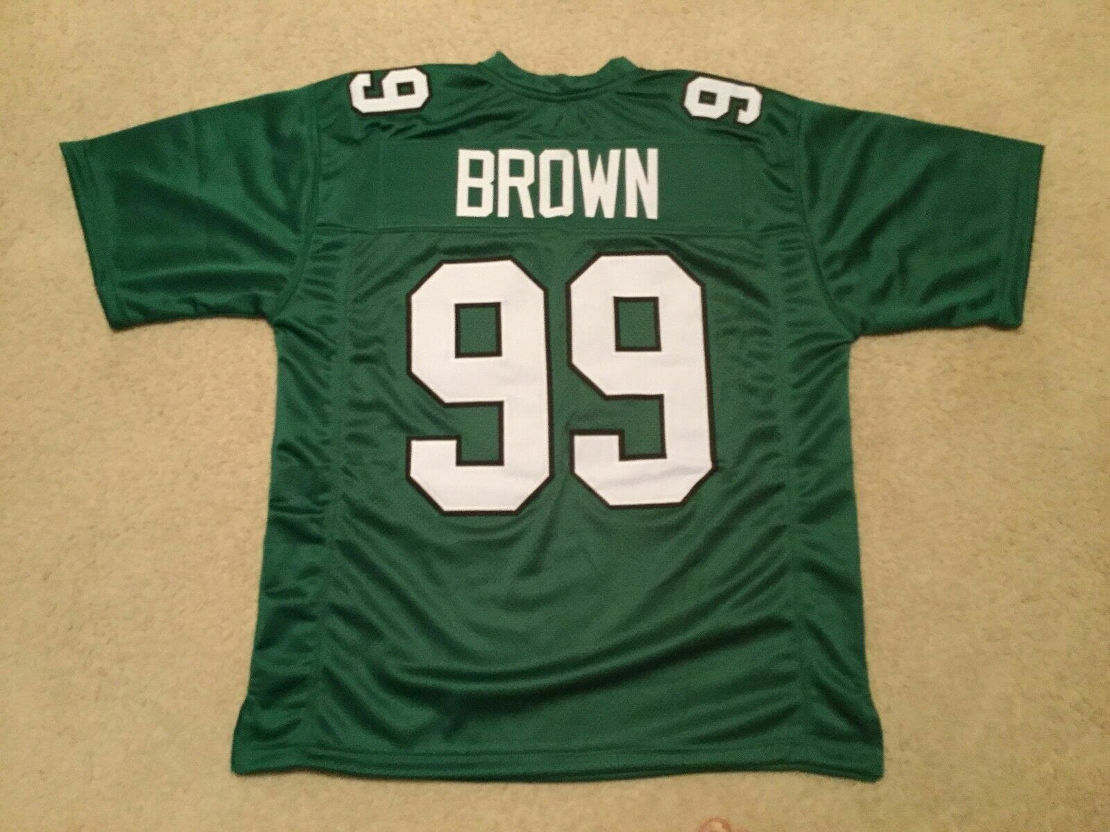UNSIGNED CUSTOM Sewn Stitched Jerome Brown Green Jersey 1 UNSIGNED CUSTOM Sewn Stitched Jerome Brown Green Jersey