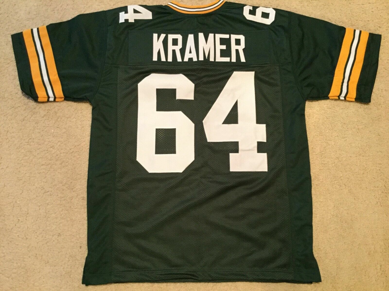UNSIGNED CUSTOM Sewn Stitched Jerry Kramer Green Jersey 1 UNSIGNED CUSTOM Sewn Stitched Jerry Kramer Green Jersey