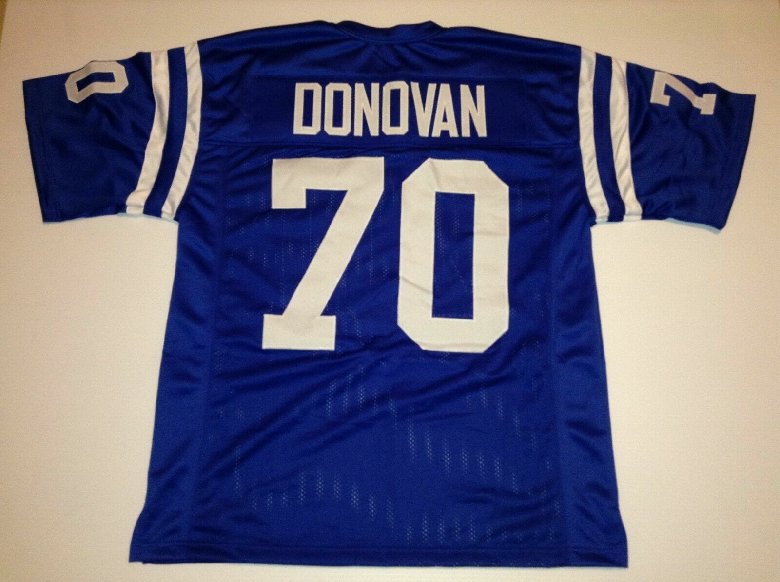 UNSIGNED CUSTOM Sewn Stitched Art Donovan Blue Jersey 1 UNSIGNED CUSTOM Sewn Stitched Art Donovan Blue Jersey
