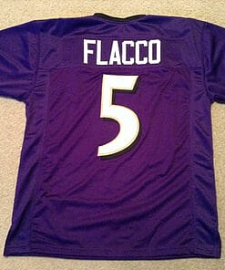 UNSIGNED CUSTOM Sewn Stitched Joe Flacco Purple Jersey