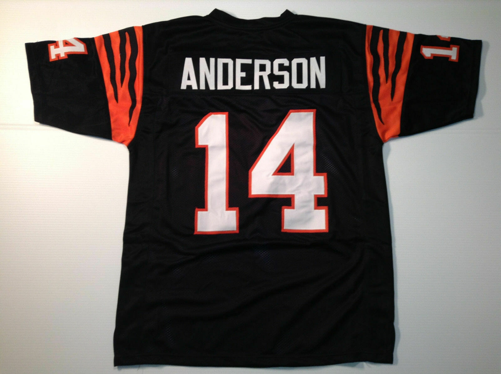 UNSIGNED CUSTOM Sewn Stitched Ken Anderson Black Jersey 1 UNSIGNED CUSTOM Sewn Stitched Ken Anderson Black Jersey