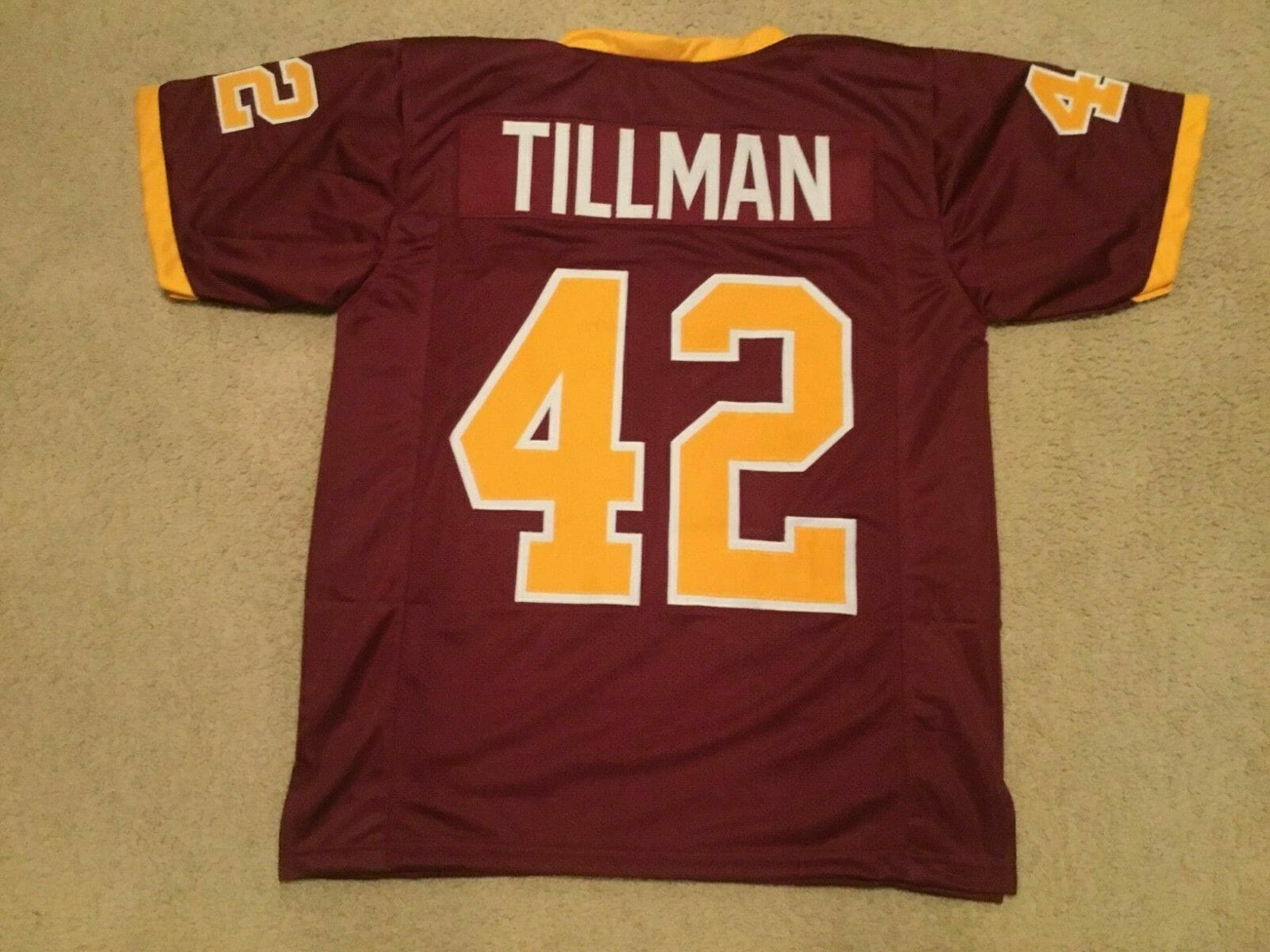 UNSIGNED CUSTOM Sewn Stitched Pat Tillman College Maroon Jersey 1 UNSIGNED CUSTOM Sewn Stitched Pat Tillman College Maroon Jersey