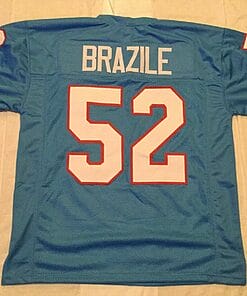 UNSIGNED CUSTOM Sewn Stitched Robert Brazile Blue Jersey