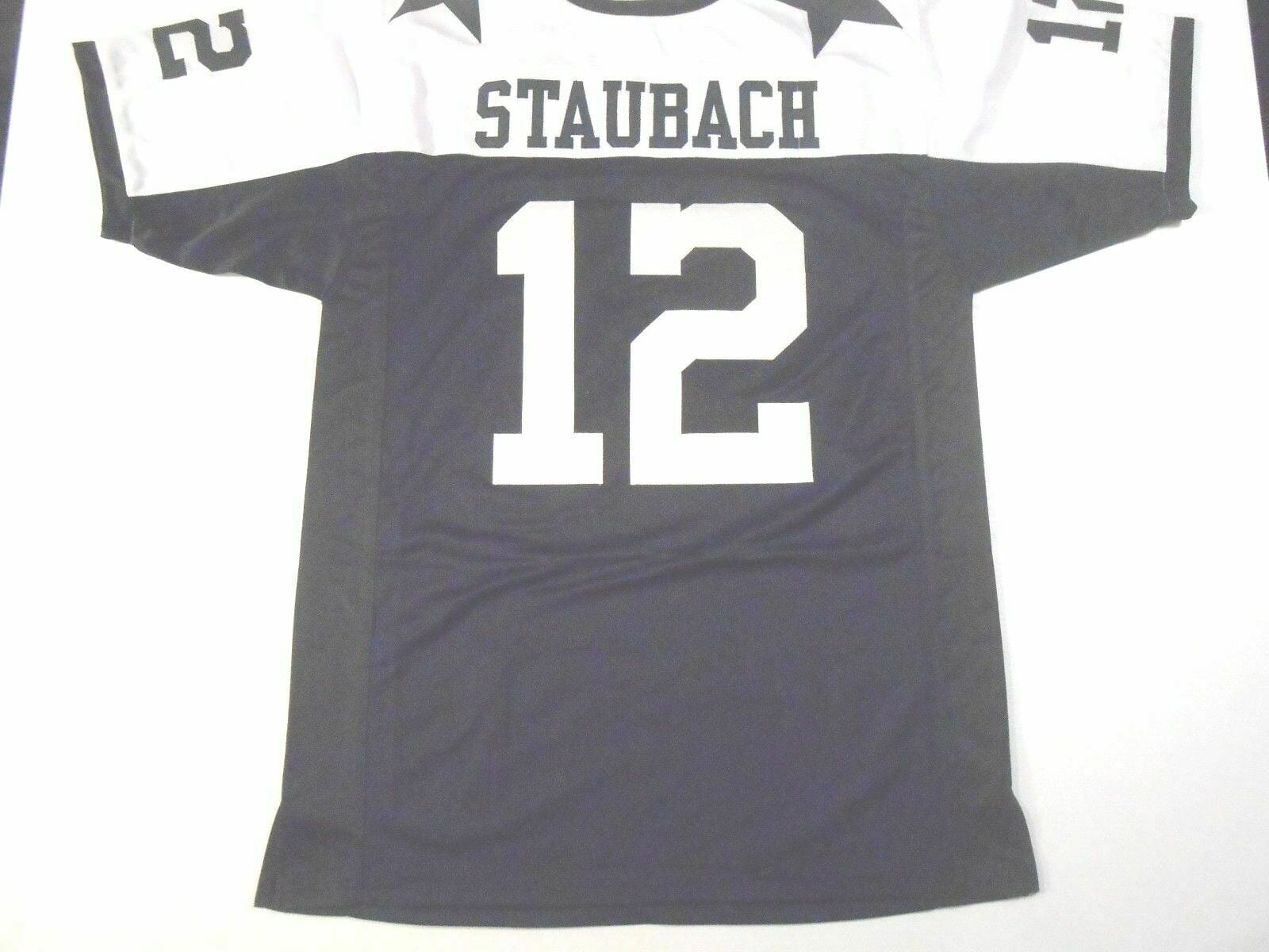UNSIGNED CUSTOM Sewn Stitched Roger Staubach Blue Jersey 1 UNSIGNED CUSTOM Sewn Stitched Roger Staubach Blue Jersey