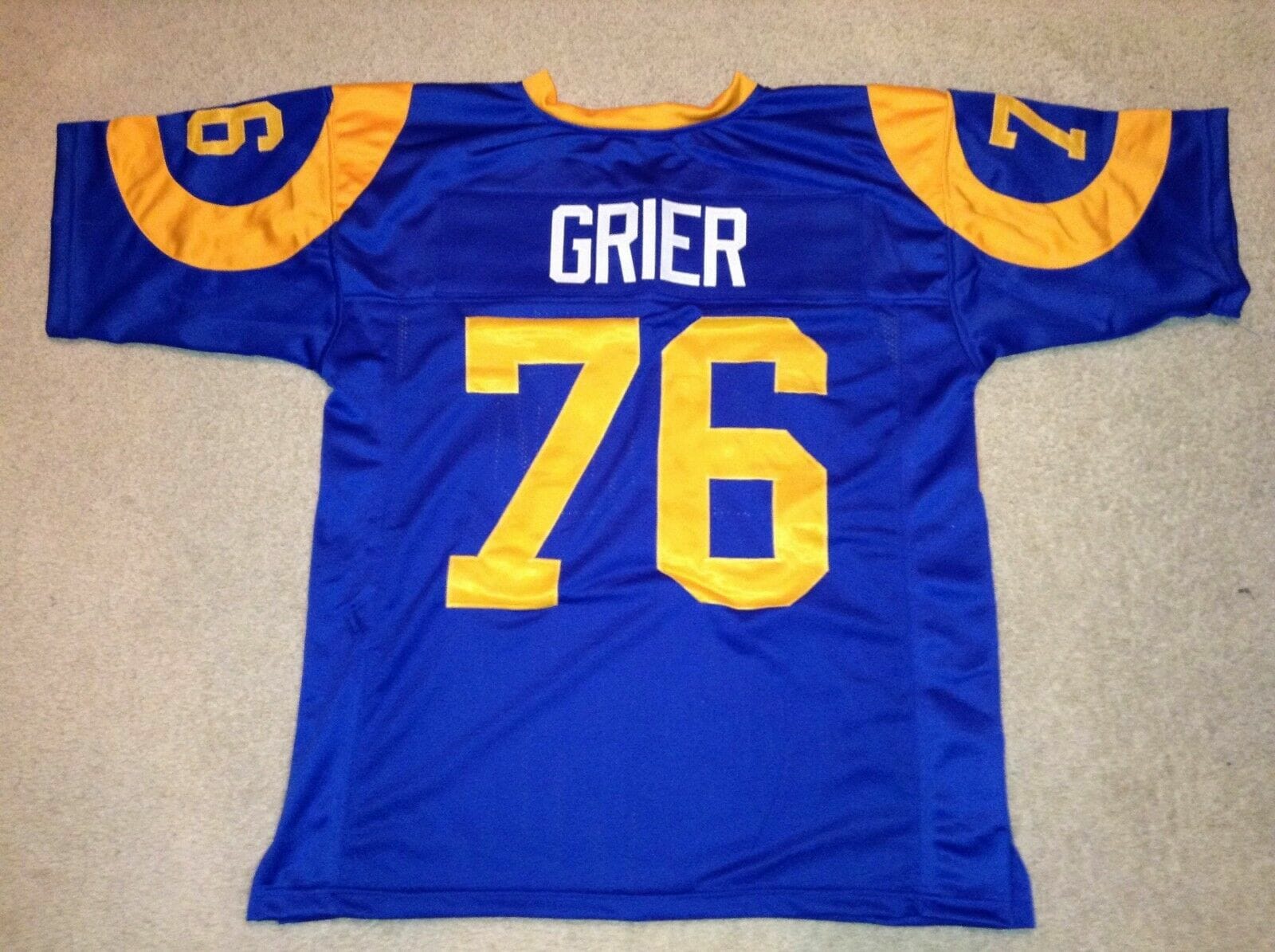 UNSIGNED CUSTOM Sewn Stitched Rosey Grier Blue Jersey 1 UNSIGNED CUSTOM Sewn Stitched Rosey Grier Blue Jersey
