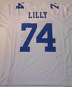 UNSIGNED CUSTOM Sewn Stitched Bob Lilly White Jersey