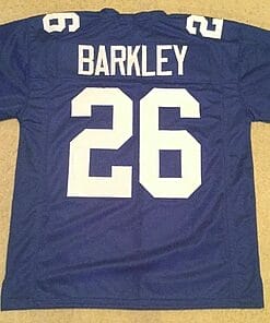 UNSIGNED CUSTOM Sewn Stitched Saquon Barkley Blue Jersey