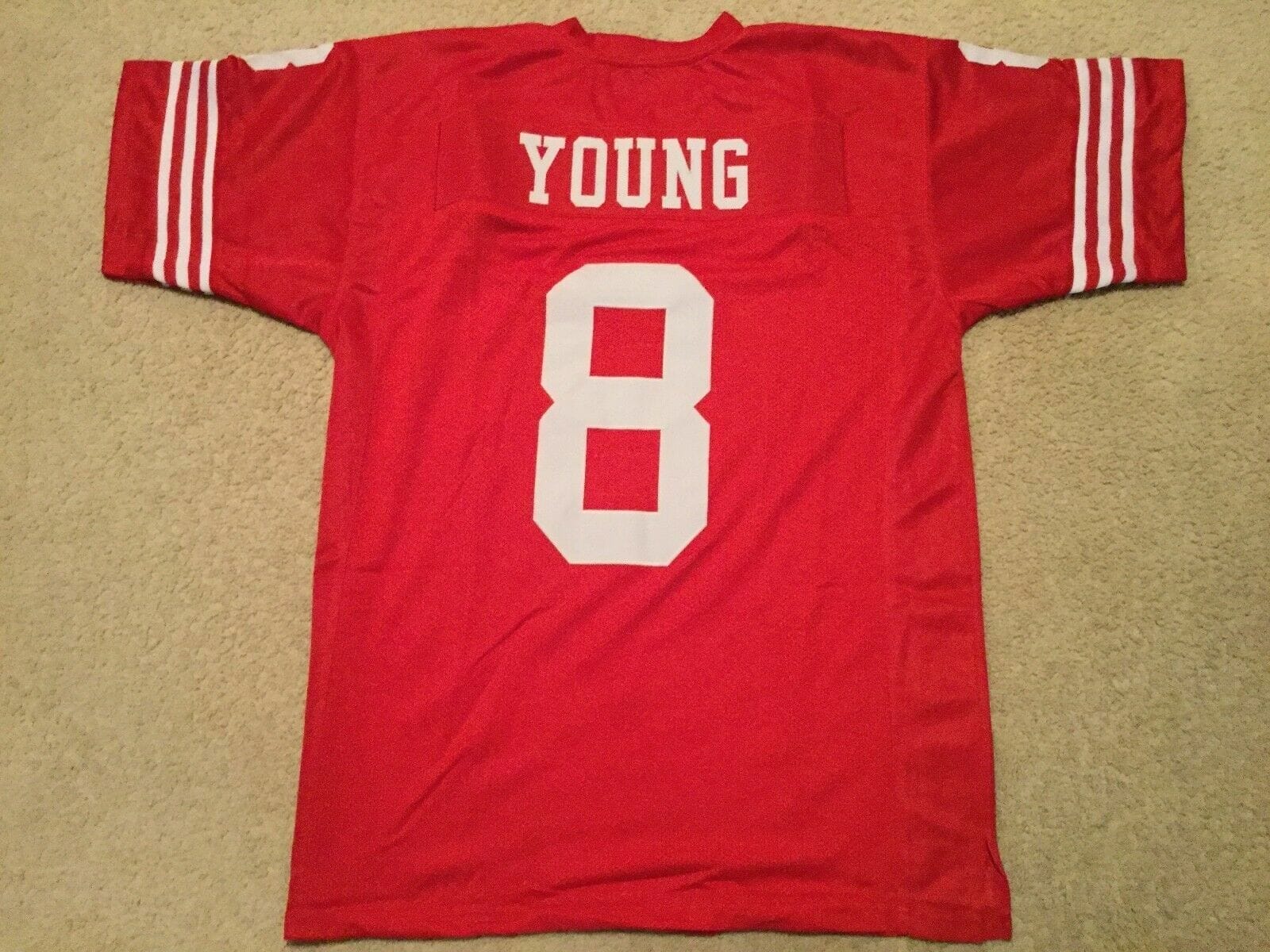 UNSIGNED CUSTOM Sewn Stitched Steve Young Red Jersey 1 UNSIGNED CUSTOM Sewn Stitched Steve Young Red Jersey