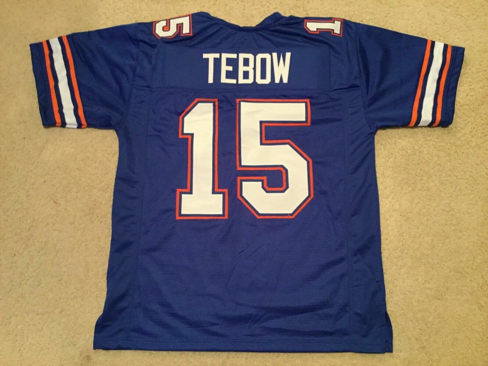 UNSIGNED CUSTOM Sewn Stitched Tim Tebow blue Jersey 1 UNSIGNED CUSTOM Sewn Stitched Tim Tebow blue Jersey