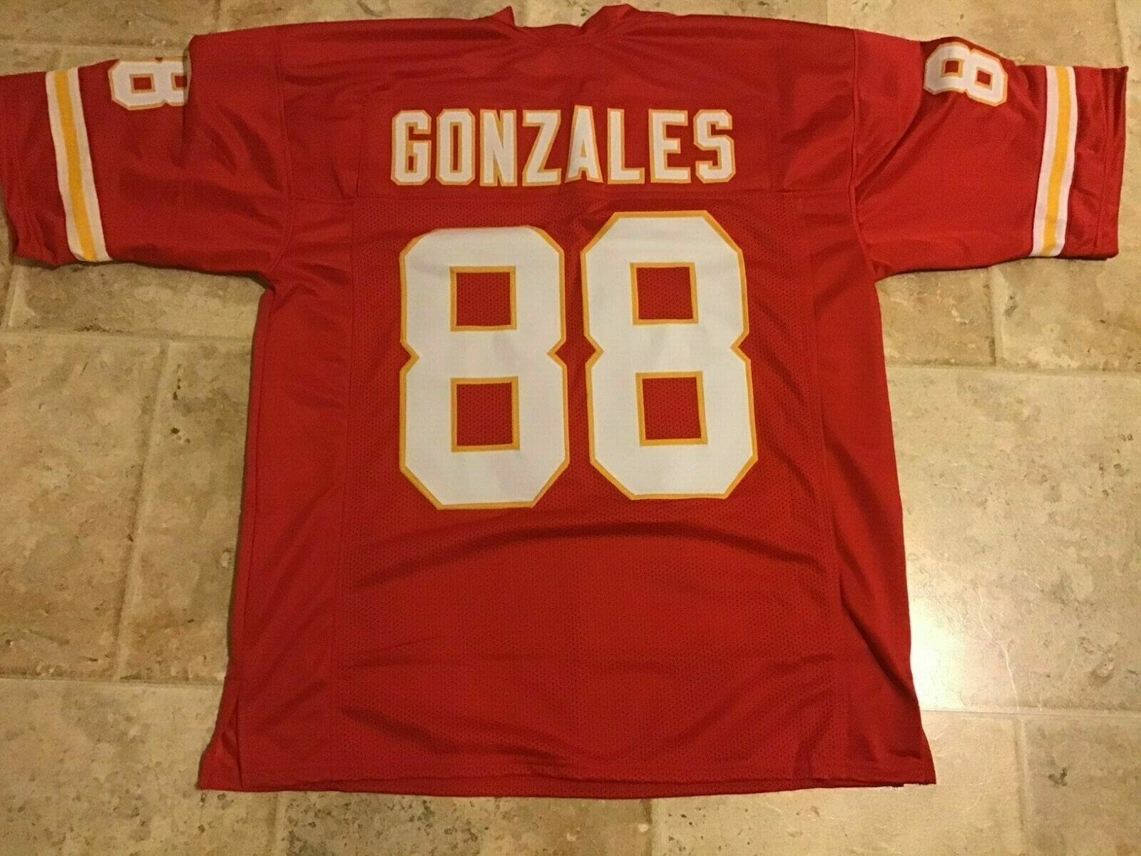 UNSIGNED CUSTOM Sewn Stitched Tony Gonzalez ERROR Red Jersey 1 UNSIGNED CUSTOM Sewn Stitched Tony Gonzalez ERROR Red Jersey