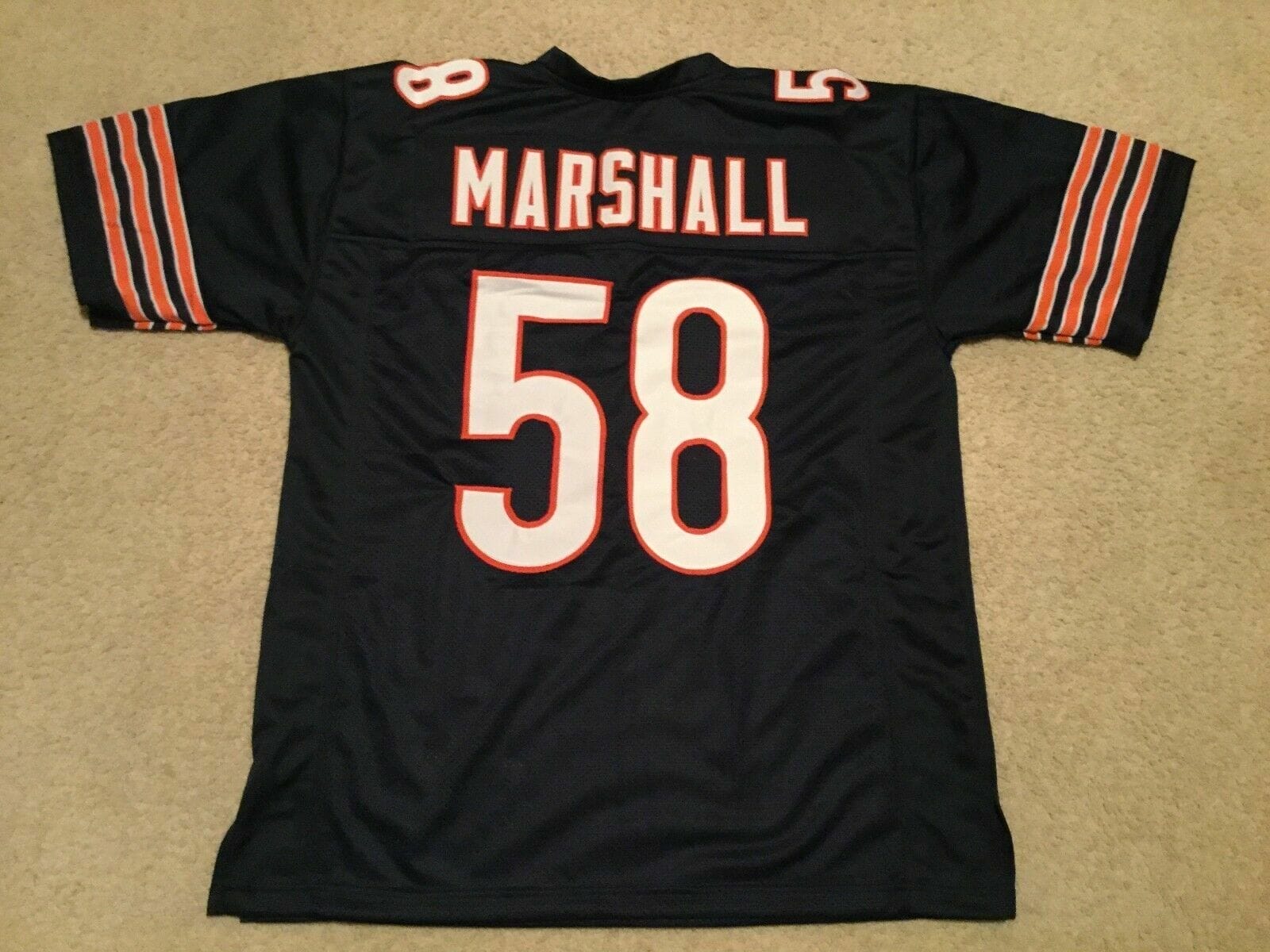 UNSIGNED CUSTOM Sewn Stitched Wilber Marshall Blue Jersey 1 UNSIGNED CUSTOM Sewn Stitched Wilber Marshall Blue Jersey