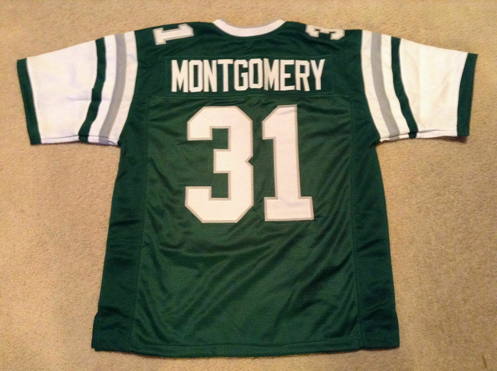 UNSIGNED CUSTOM Sewn Stitched Wilbert Montgomery Green Jersey 1 UNSIGNED CUSTOM Sewn Stitched Wilbert Montgomery Green Jersey