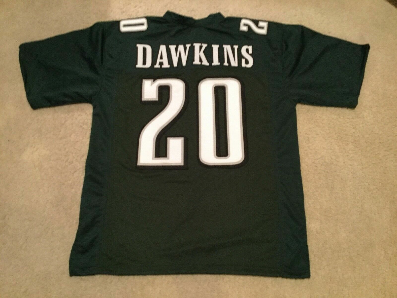 UNSIGNED CUSTOM Sewn Stitched Brian Dawkins Green Jersey 1 UNSIGNED CUSTOM Sewn Stitched Brian Dawkins Green Jersey
