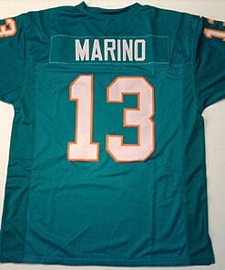 UNSIGNED CUSTOM Sewn Stitched Dan Marino Teal Jersey