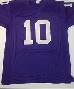 Alternative view of UNSIGNED CUSTOM Sewn Stitched Fran Tarkenton Purple Jersey