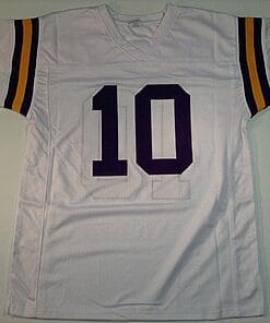 Alternative view of UNSIGNED CUSTOM Sewn Stitched Fran Tarkenton White Jersey