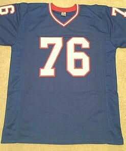 Alternative view of UNSIGNED CUSTOM Sewn Stitched Fred Smerlas Blue Jersey