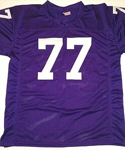 Alternative view of UNSIGNED CUSTOM Sewn Stitched Gary Larsen Purple Jersey