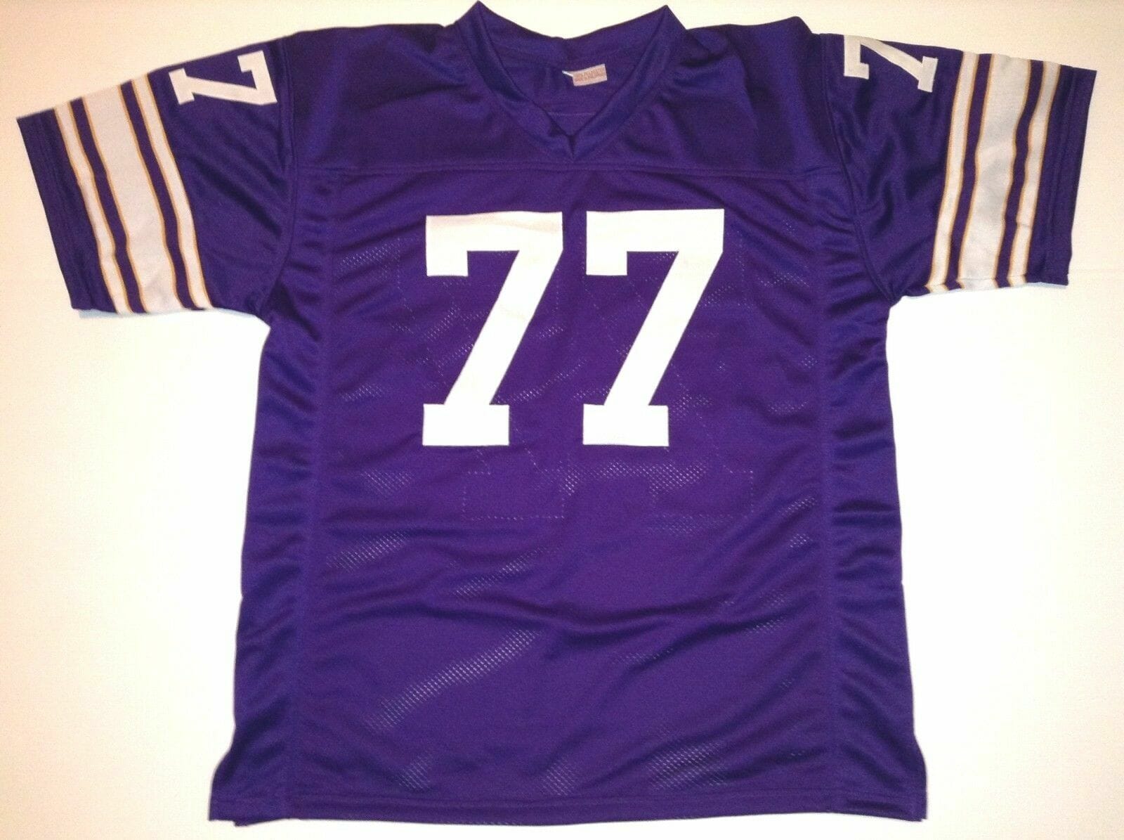 UNSIGNED CUSTOM Sewn Stitched Gary Larsen Purple Jersey 2 UNSIGNED CUSTOM Sewn Stitched Gary Larsen Purple Jersey - Image 2
