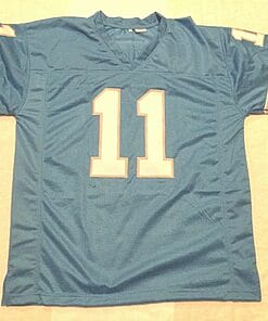 Alternative view of UNSIGNED CUSTOM Sewn Stitched Greg Landry Blue Jersey