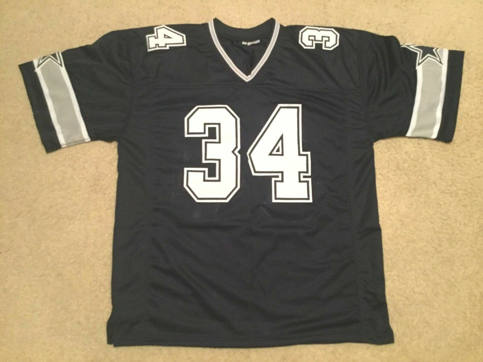 UNSIGNED CUSTOM Sewn Stitched Herschel Walker Blue Jersey 2 UNSIGNED CUSTOM Sewn Stitched Herschel Walker Blue Jersey - Image 2