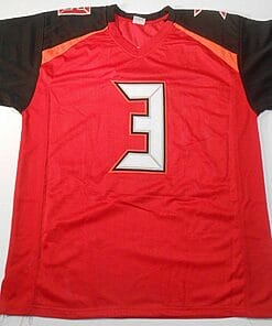 Alternative view of UNSIGNED CUSTOM Sewn Stitched Jameis Winston Red Jersey