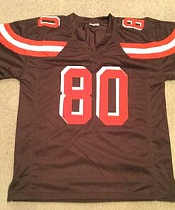 Alternative view of UNSIGNED CUSTOM Sewn Stitched Jarvis Landry Brown Jersey
