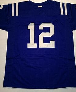 Alternative view of UNSIGNED CUSTOM Sewn Stitched Andrew Luck Blue Jersey