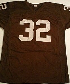 Alternative view of UNSIGNED CUSTOM Sewn Stitched Jim Brown Brown Jersey